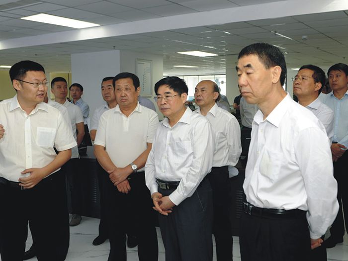 農村工作領導小組副組長袁純清（右二）一行蒞臨久久99九九精品久久久久蜜桃園農資交易平台考察調研